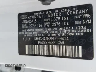 2015 Hyundai Equus Ultimate z VIN KMHGH4JH3FU099414, wystawiony jako Copart lot #83268144 z przebiegiem 133 560 mil mil oraz Szkoda całkowita • Salvage title. Historia ofert i sprzedaży dostępna na DreamBid. Obrazek 15.