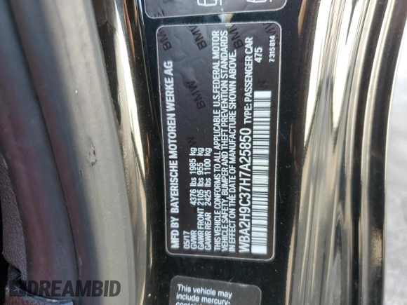 2017 BMW 2 Series 230i xDrive with VIN WBA2H9C37H7A25850, listed as a Copart auction lot 71543504 with 94,976 mi miles and Salvage Title. Bid and sale history available at carsss.com. Image 12.
