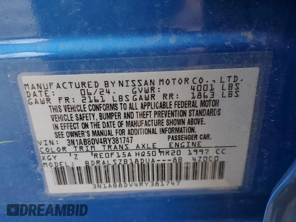 2024 Nissan Sentra SR with VIN 3N1AB8DV4RY381747, listed as a Copart auction lot 41478765 with 8,502 mi miles and Salvage Title. Bid and sale history available at carsss.com. Image 12.