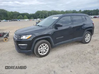 2018 Jeep Compass Sport with VIN 3C4NJCABXJT339373, listed as a Copart auction lot 58253255 with 75,222 mi miles and Salvage title. Bid and sale history available at DreamBid. Image 1.