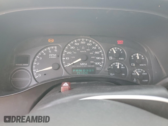 2002 Chevrolet Tahoe LS with VIN 1GNEC13T92R123293, listed as a Copart auction lot 46372295 with 251,320 mi miles and Salvage title. Bid and sale history available at DreamBid. Image 9.
