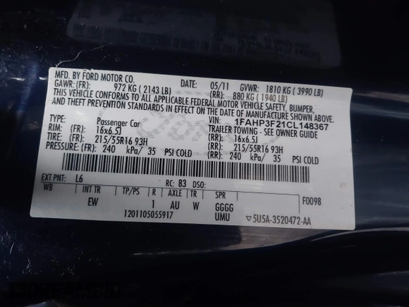 2012 Ford Focus SE with VIN 1FAHP3F21CL148367, listed as a IAAI auction lot 41449563 with 78,287 mi miles and . Bid and sale history available at DreamBid. Image 9.