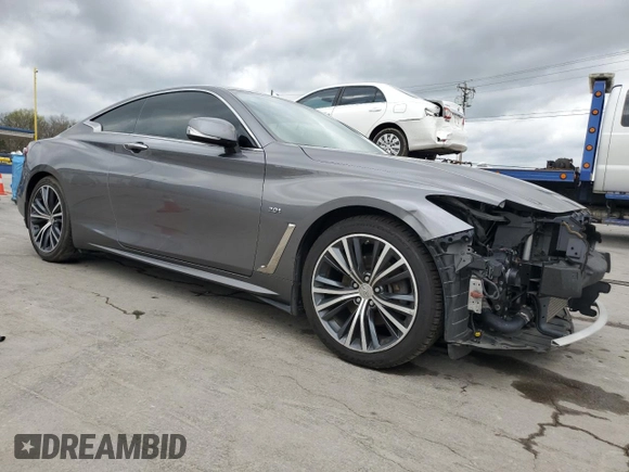 2017 Infiniti Q60 2.0t with VIN JN1CV7EL1HM320865, listed as a Copart auction lot 50822425 with 42,934 mi miles and Salvage Title. Bid and sale history available at DreamBid. Image 4.