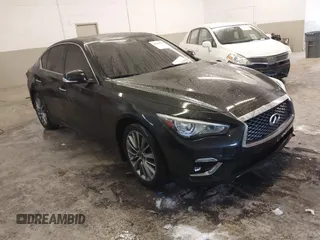 2022 Infiniti Q50 Luxe with VIN JN1EV7BR2NM340359, listed as a IAAI auction lot 41423058 with 34,657 mi miles and . Bid and sale history available at DreamBid. Image 1.