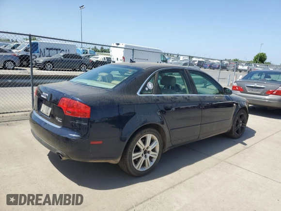 2007 Audi A4 2.0T with VIN WAUDF78E47A060521, listed as a Copart auction lot 54453505 with 173,988 mi miles and Clean title. Bid and sale history available at DreamBid. Image 3.
