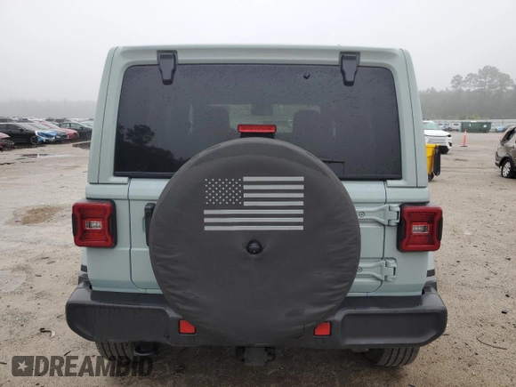 2024 Jeep Wrangler Sahara with VIN 1C4PJXEGXRW210206, listed as a Copart auction lot 58059115 with 14,492 mi miles and Salvage title. Bid and sale history available at DreamBid. Image 6.