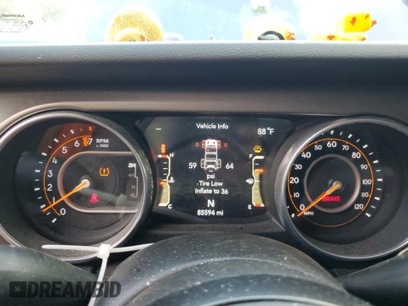 2018 Jeep Wrangler Unlimited Sport S with VIN 1C4HJXDG9JW290429, listed as a Copart auction lot 57270815 with 85,594 mi miles and Salvage title. Bid and sale history available at DreamBid. Image 9.