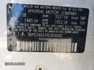 2019 Hyundai Accent SE with VIN 3KPC24A31KE069930, listed as a Copart auction lot 46283713 with 54,716 mi miles. Bid and sale history available at carsss.com. Image 13.