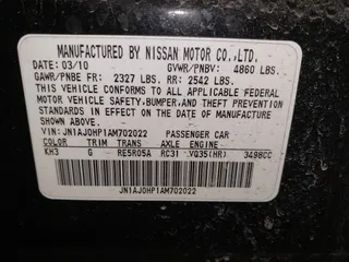 2010 Infiniti EX Journey with VIN JN1AJ0HP1AM702022, listed as a IAAI auction lot 41919333 with 148,670 mi miles. Bid and sale history available at carsss.com. Image 9.