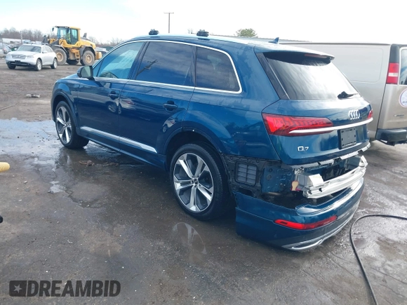 2022 Audi Q7 Premium Plus with VIN WA1LXBF70ND019179, listed as a IAAI auction lot 41825747 with 29,097 mi miles and . Bid and sale history available at DreamBid. Image 3.
