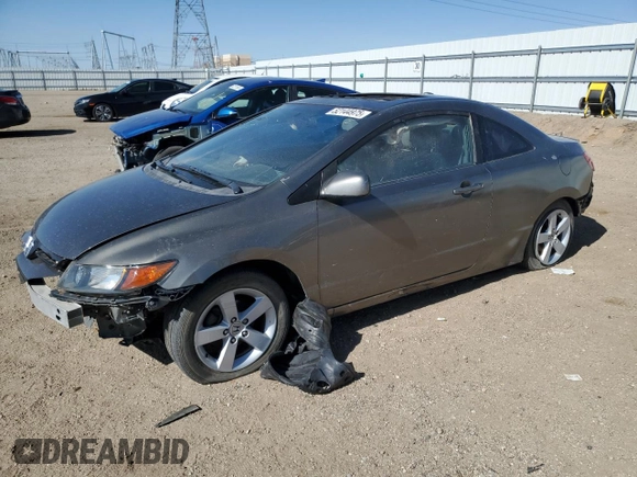 2006 Honda Civic Cpe EX with VIN 2HGFG12856H571021, listed as a Copart auction lot 52144975 with 155,847 mi miles and Salvage Title. Bid and sale history available at carsss.com. Image 1.