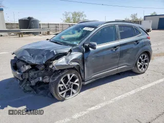 2022 Hyundai Kona Limited z VIN KM8K53A36NU878449, wystawiony jako Copart lot #56783355 z przebiegiem 79 408 mil mil oraz Szkoda całkowita • Salvage title. Historia ofert i sprzedaży dostępna na DreamBid. Obrazek 1.