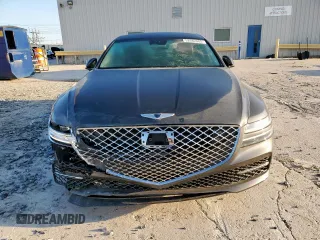 2023 Genesis G80 2.5T with VIN KMTGB4SC4PU185035, listed as a Copart auction lot 52082005 with 45,868 mi miles and Salvage title. Bid and sale history available at DreamBid. Image 5.