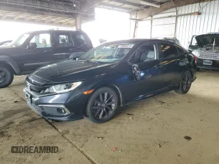 2020 Honda Civic Sedan EX-L with VIN 19XFC1F75LE212674, listed as a Copart auction lot 50965015 with 57,789 mi miles and Salvage Title. Bid and sale history available at carsss.com. Image 1.