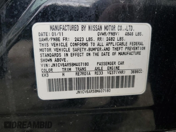 2011 Infiniti G37 x z VIN JN1CV6AR5BM407180, wystawiony jako Copart lot #58439335 z przebiegiem 206 731 mil mil oraz Czysty tytuł • Clean title. Historia ofert i sprzedaży dostępna na DreamBid. Obrazek 13.