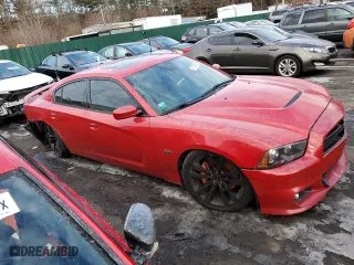2012 Dodge Charger SRT8 with VIN 2C3CDXEJ6CH185686, listed as a Copart auction lot 41735455 with 185,073 mi miles and Salvage Title. Bid and sale history available at carsss.com. Image 4.