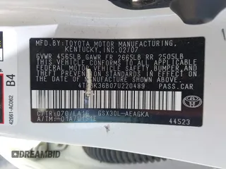 2007 Toyota Avalon XL z VIN 4T1BK36B07U220489, wystawiony jako IAAI lot #42332158 z przebiegiem 157 534 mil mil oraz . Historia ofert i sprzedaży dostępna na DreamBid. Obrazek 9.