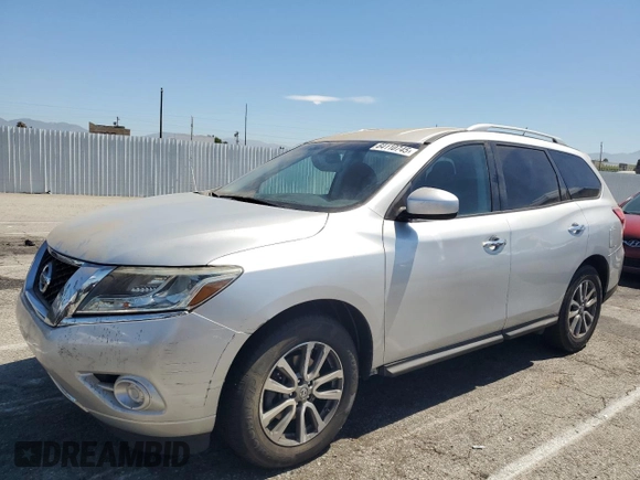 2014 Nissan Pathfinder S z VIN 5N1AR2MM6EC623157, wystawiony jako Copart lot #64110745 z przebiegiem 124 100 mil mil oraz Szkoda całkowita • Salvage title. Historia ofert i sprzedaży dostępna na DreamBid. Obrazek 1.