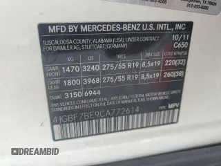 2012 Mercedes-Benz GL-Class GL 450 with VIN 4JGBF7BE9CA772614, listed as a Copart auction lot 74983854 with 156,182 mi miles and Salvage Title. Bid and sale history available at carsss.com. Image 13.