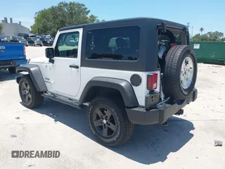 2013 Jeep Wrangler Sport with VIN 1C4AJWAG0DL542624, listed as a IAAI auction lot 42590160 with 54,850 mi miles and . Bid and sale history available at DreamBid. Image 3.