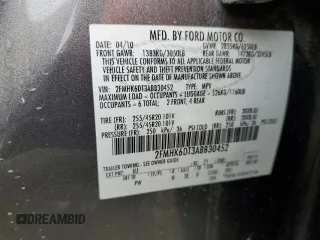 2010 Ford Flex Limited w/Ecoboost with VIN 2FMHK6DT3ABB30452, listed as a Copart auction lot 50104485 with Not Provided miles and Salvage Title. Bid and sale history available at carsss.com. Image 13.