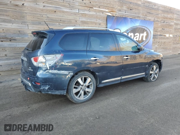 2013 Nissan Pathfinder Platinum with VIN 5N1AR2MM8DC642386, listed as a Copart auction lot 50571495 with 195,904 mi miles and Clean Title. Bid and sale history available at carsss.com. Image 3.