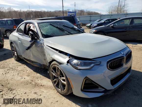 2022 BMW 2 Series M240i xDrive with VIN 3MW53CM00N8C35775, listed as a Copart auction lot 42138543 with 0 mi miles. Bid and sale history available at carsss.com. Image 4.