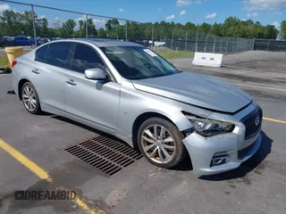 2014 Infiniti Q50 z VIN JN1BV7AP8EM691795, wystawiony jako IAAI lot #42526313 z przebiegiem 112 407 mil mil oraz . Historia ofert i sprzedaży dostępna na DreamBid. Obrazek 1.
