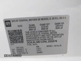 2022 GMC Terrain SLE with VIN 3GKALMEV2NL165876, listed as a IAAI auction lot 41893833 with Not provided miles and . Bid and sale history available at DreamBid. Image 9.