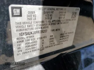 2015 Cadillac Escalade ESV Platinum z VIN 1GYS4UKJ6FR736207, wystawiony jako Copart lot #47637885 z przebiegiem 95 629 mil mil oraz Szkoda całkowita • Salvage title. Historia ofert i sprzedaży dostępna na DreamBid. Obrazek 16.