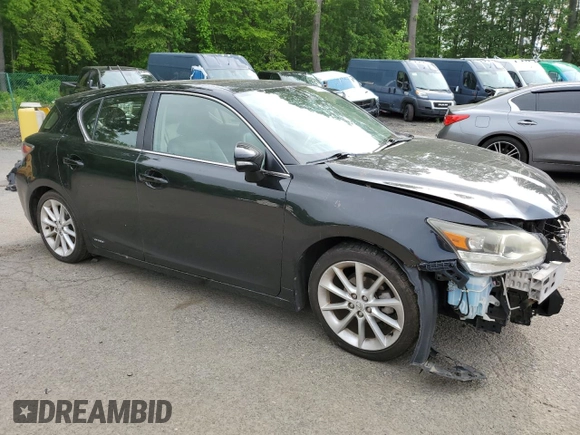 2012 Lexus CT 200h with VIN JTHKD5BH5C2112989, listed as a Copart auction lot 58613295 with Not provided miles and Salvage title. Bid and sale history available at DreamBid. Image 4.