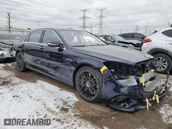 2019 Mercedes-Benz S-Class AMG S 63 with VIN WDDUG8JB5KA463752, listed as a Copart auction lot 88930085 with 27,425 mi miles and Salvage Title. Bid and sale history available at carsss.com. Image 4.