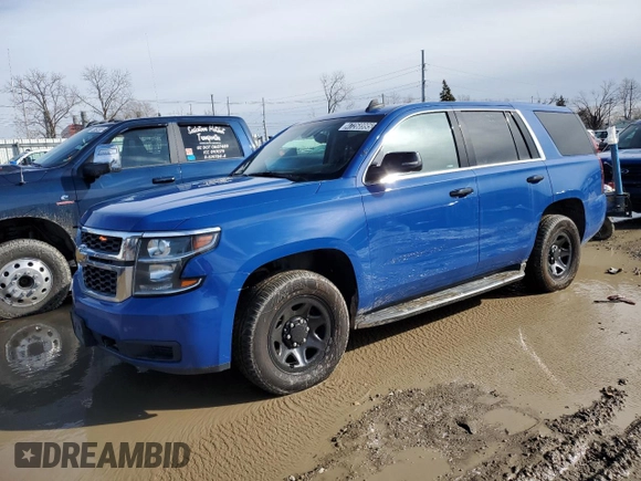 2018 Chevrolet Tahoe Commercial z VIN 1GNSKDEC9JR322847, wystawiony jako Copart lot #47268995 z przebiegiem 96 496 mil mil oraz Czysty tytuł • Clean title. Historia ofert i sprzedaży dostępna na DreamBid. Obrazek 1.