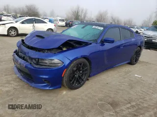 2021 Dodge Charger Scat Pack with VIN 2C3CDXGJ4MH570369, listed as a Copart auction lot 83519714 with 81,261 mi miles and Salvage Title. Bid and sale history available at DreamBid. Image 1.