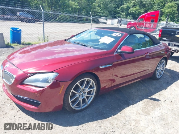 2012 BMW 6 Series 650i with VIN WBALZ3C5XCC397339, listed as a IAAI auction lot 39710830 with 59,467 mi miles. Bid and sale history available at carsss.com. Image 2.