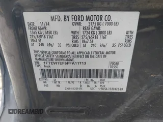 2015 Ford F-150 XLT with VIN 1FTEW1EF6FFA11713, listed as a IAAI auction lot 42287356 with 135,849 mi miles and . Bid and sale history available at DreamBid. Image 9.