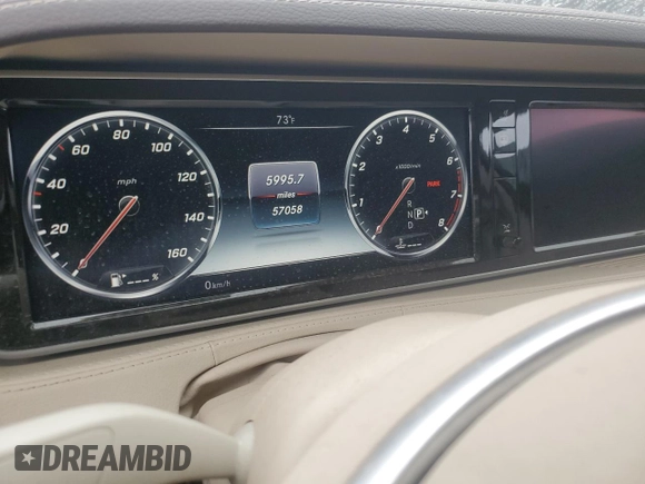 2015 Mercedes-Benz S 550 with VIN WDDUG8CB8FA125426, listed as a Copart auction lot 56698445 with 57,058 mi miles and Clean Title. Bid and sale history available at DreamBid. Image 9.