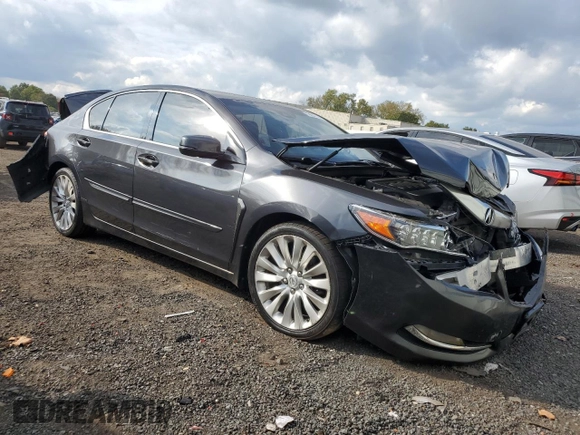 2014 Acura RLX Tech Pkg with VIN JH4KC1F54EC000323, listed as a Copart auction lot 72689144 with 0 mi miles and Salvage Title. Bid and sale history available at carsss.com. Image 4.
