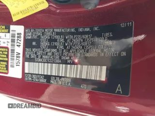 2012 Toyota Sienna LE AAS with VIN 5TDKK3DC1CS213064, listed as a IAAI auction lot 42414677 with 63,699 mi miles and . Bid and sale history available at DreamBid. Image 9.