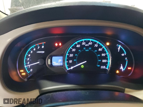 2012 Toyota Sienna XLE with VIN 5TDDK3DC9CS047319, listed as a Copart auction lot 53173405 with 198,654 mi miles and Salvage Title. Bid and sale history available at carsss.com. Image 9.