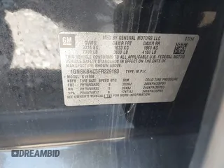 2015 Chevrolet Tahoe LT with VIN 1GNSKBKC5FR229193, listed as a IAAI auction lot 42079931 with Not provided miles and . Bid and sale history available at DreamBid. Image 9.