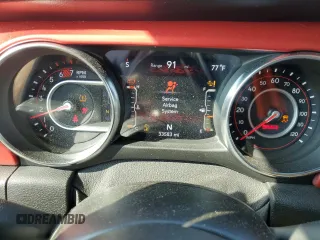 2021 Jeep Wrangler Unlimited Rubicon with VIN 1C4HJXFN4MW789526, listed as a Copart auction lot 59540025 with 33,583 mi miles and Salvage title. Bid and sale history available at DreamBid. Image 9.