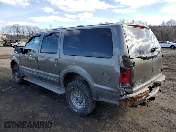 2005 Ford Excursion Limited with VIN 1FMNU43S25EB45643, listed as a Copart auction lot 44192835 with 153,622 mi miles and Salvage title. Bid and sale history available at DreamBid. Image 2.