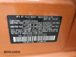 2015 Subaru Crosstrek Premium with VIN JF2GPACCXF9233265, listed as a Copart auction lot 66368425 with 106,310 mi miles and Salvage title. Bid and sale history available at DreamBid. Image 13.
