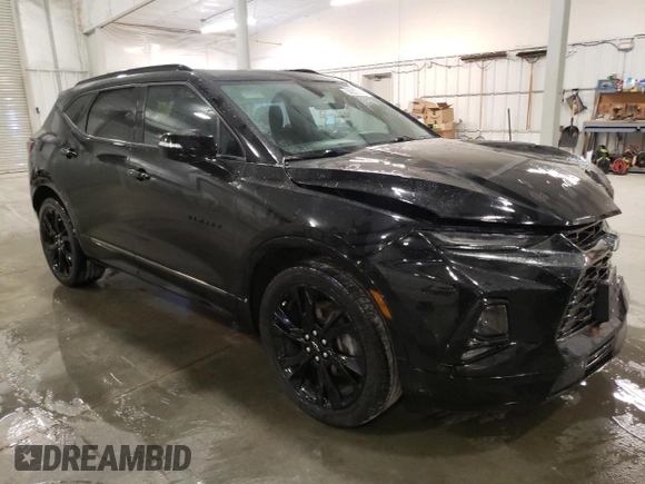 2019 Chevrolet Blazer RS with VIN 3GNKBJRS0KS608665, listed as a Copart auction lot 53233515 with 69,489 mi miles and Salvage title. Bid and sale history available at DreamBid. Image 4.