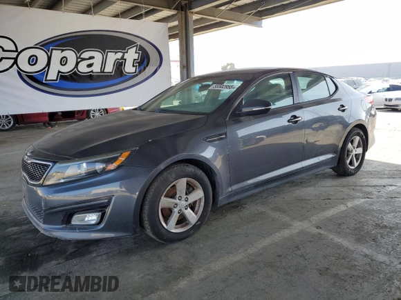 2015 Kia Optima LX with VIN 5XXGM4A70FG442144, listed as a Copart auction lot 55502955 with 118,429 mi miles and Clean Title. Bid and sale history available at DreamBid. Image 1.