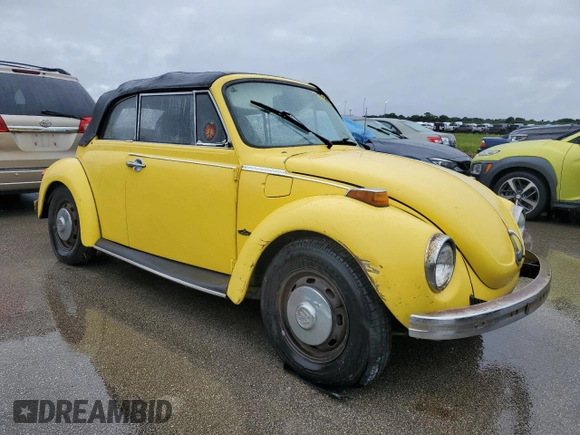 1973 Volkswagen Beetle with VIN 1532402327, listed as a Copart auction lot 74980334 with 82,577 mi miles and Salvage Title. Bid and sale history available at DreamBid. Image 4.
