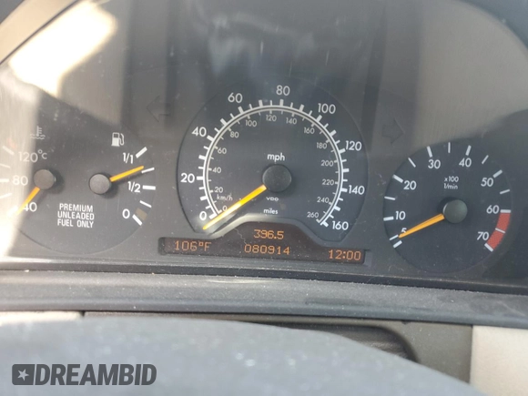 1997 Mercedes-Benz E-Class with VIN WDBJF72F2VA274233, listed as a Copart auction lot 74123554 with 80,914 mi miles and Salvage Title. Bid and sale history available at carsss.com. Image 9.