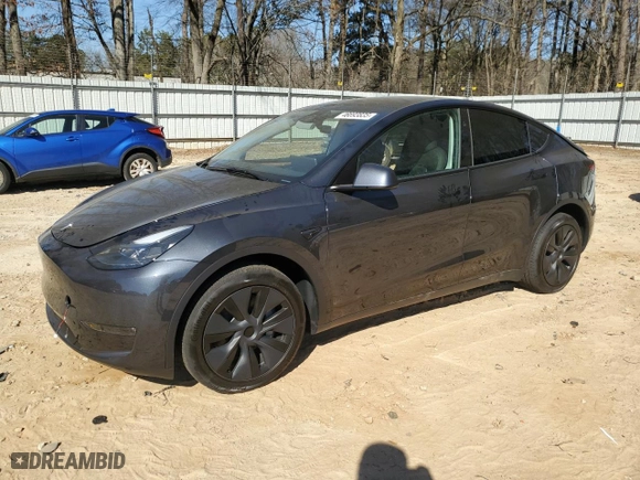 2025 Tesla Model Y Long Range with VIN 7SAYGDEE7SA345301, listed as a Copart auction lot 46693835 with 1,733 mi miles and Salvage Title. Bid and sale history available at carsss.com. Image 1.