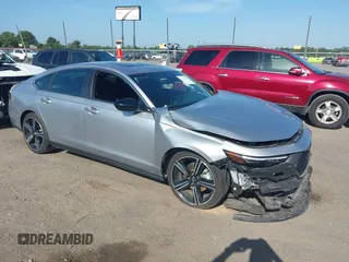 2024 Honda Accord Sport with VIN 1HGCY2F59RA057469, listed as a IAAI auction lot 42745507 with 27,728 mi miles and . Bid and sale history available at DreamBid. Image 1.